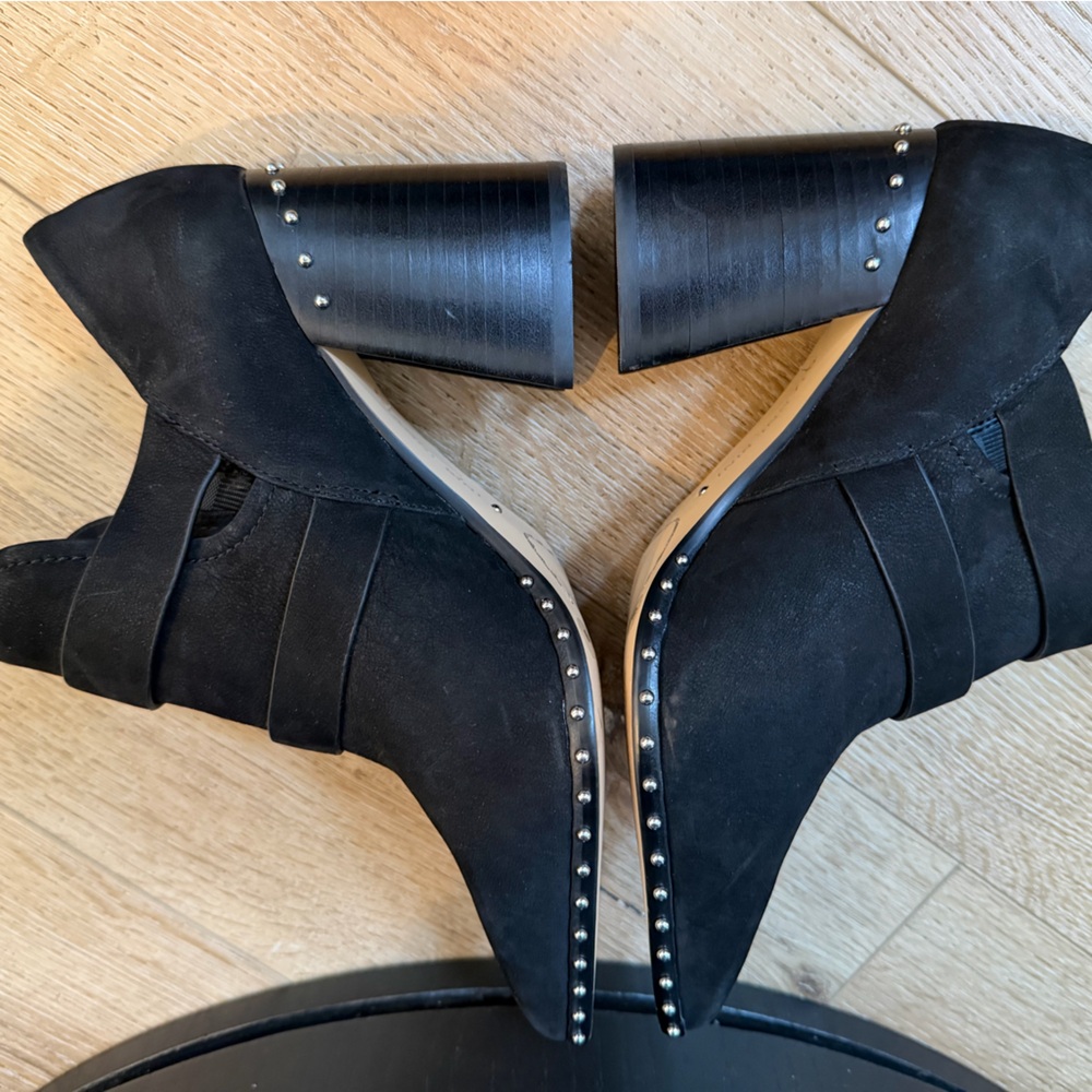 Gianni Bini Decie studded black suede moto booties - Picture 5 of 9